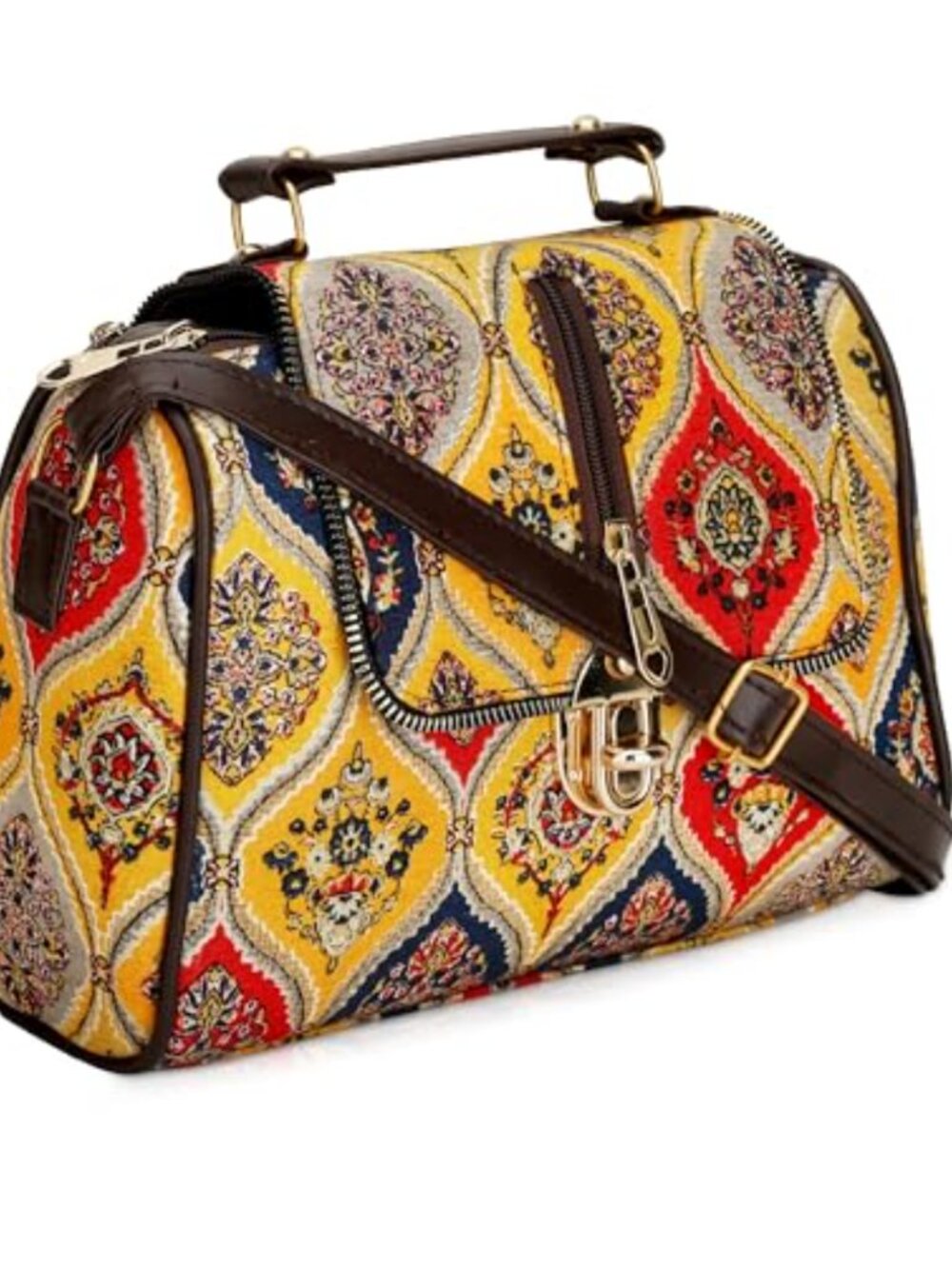 Handcrafted Cotton Embroidered Floral Clutch Purse Handbag for Women